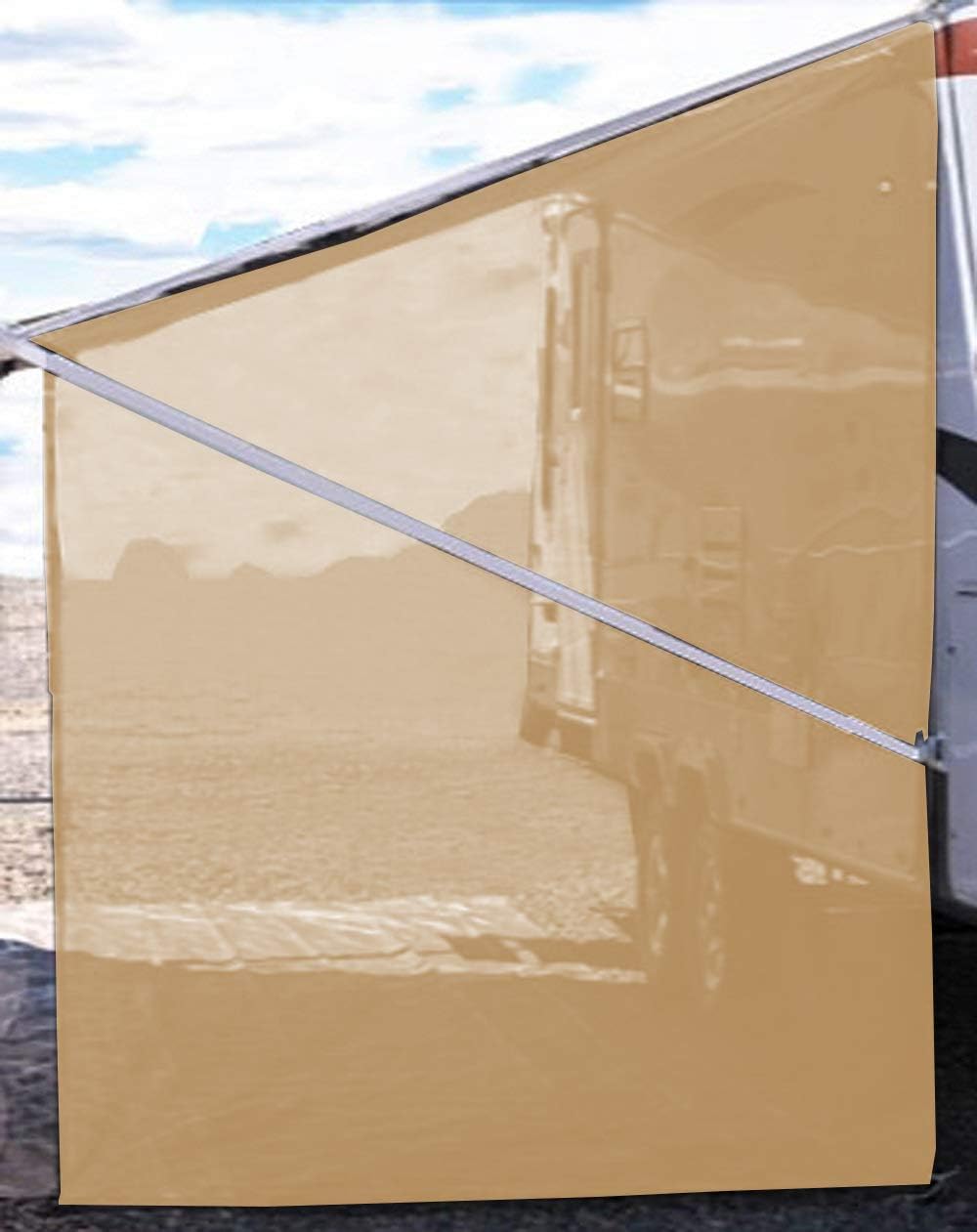Blue Mesh RV Awning Side Shade 9'X7' O7064