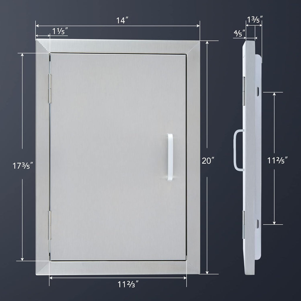 304 Stainless Steel Single Access Outdoor Kitchen Door (14 x 20) D41139