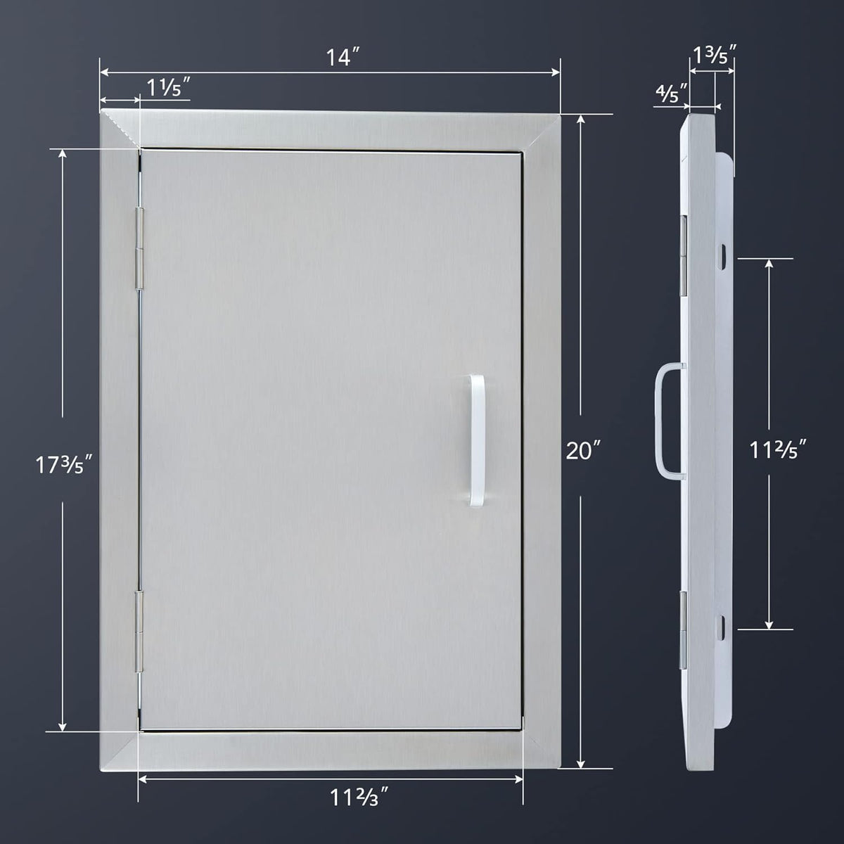 304 Stainless Steel Single Access Outdoor Kitchen Door (14 x 20) D41139