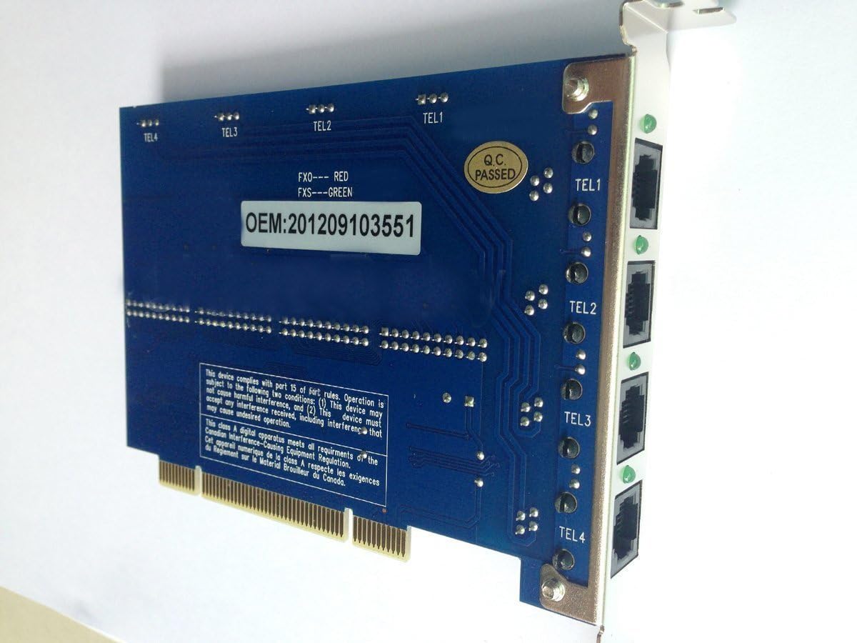 4 Port Analog FXO Card with 4 FXO Modules PCI V780711