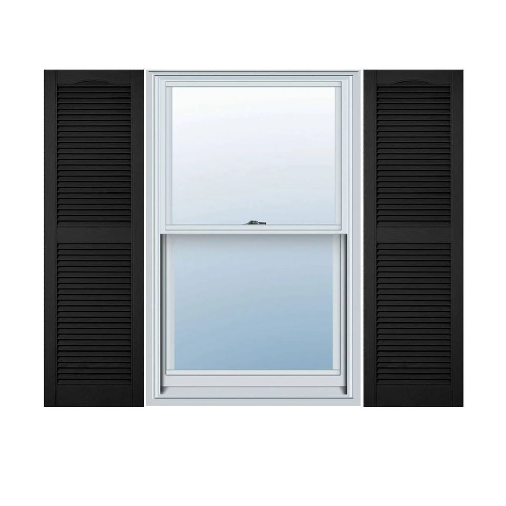 Black Vinyl Open Louver Shutters H439