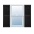 Black Vinyl Open Louver Shutters H439