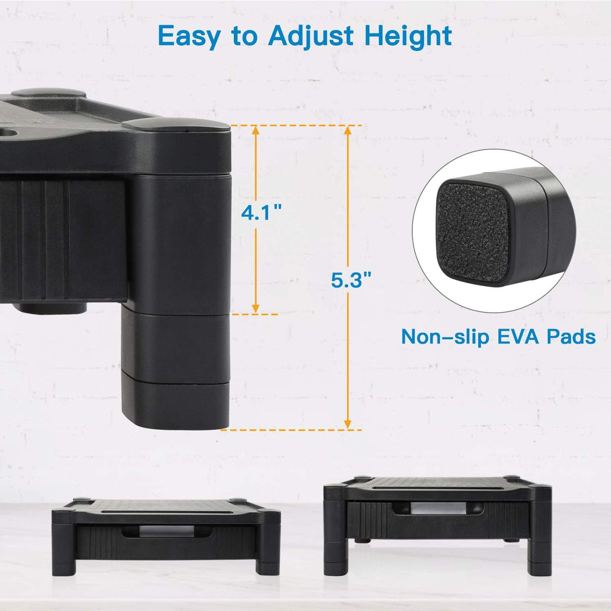 Monitor Stand with Drawer, Adjustable Computer Riser, Pack of 2 Y8202