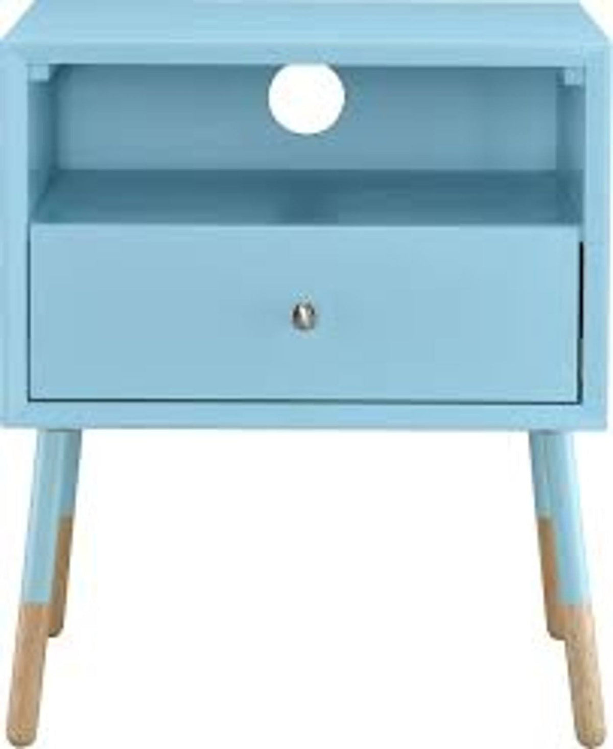Light Blue & Natural End Table T4748