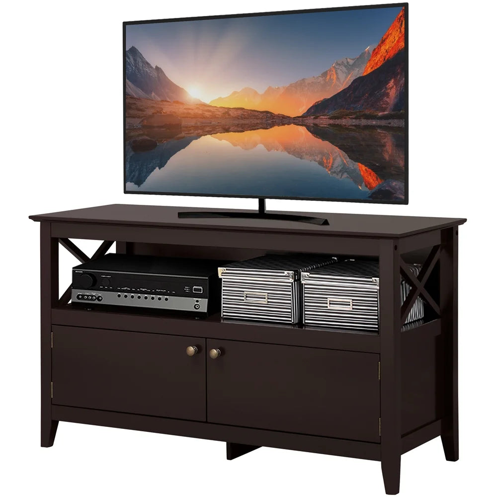 Espresso TV Stand with Storage and 2 Doors G6521