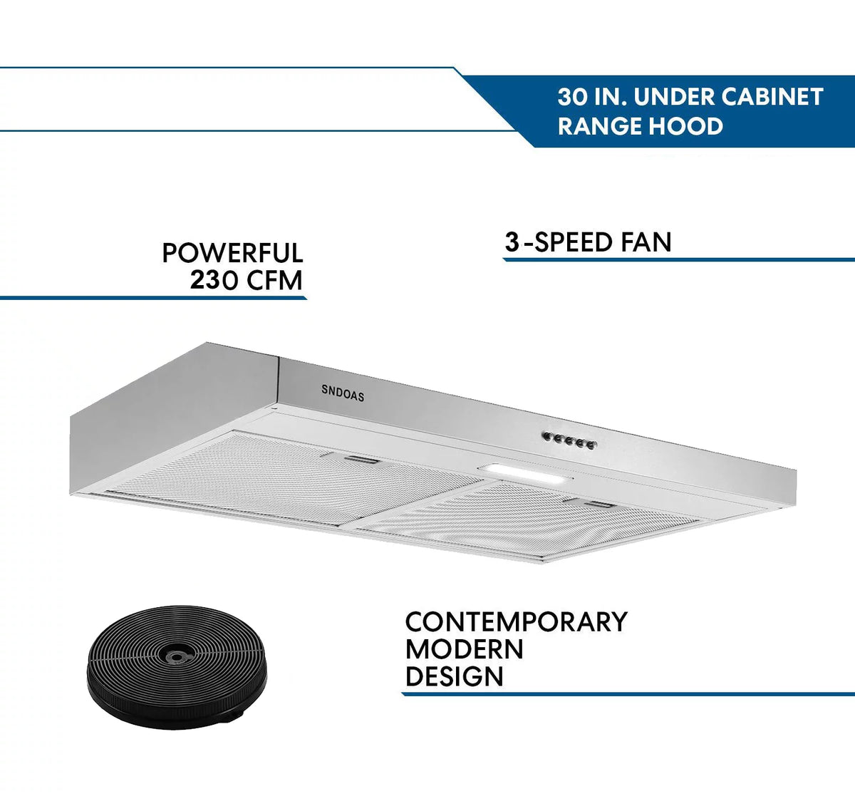 30-inch Stainless Steel Under Cabinet Range Hood W1786