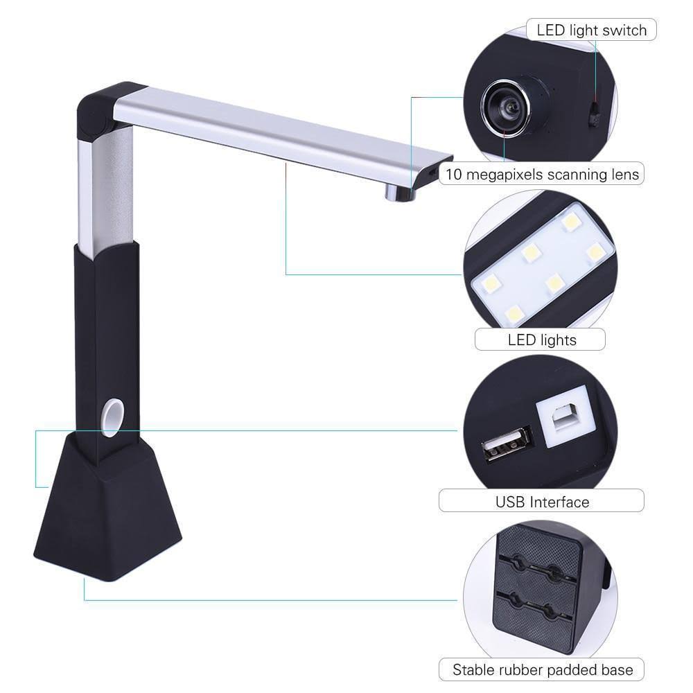 Portable Adjustable A3 Document Camera Scanner with OCR LED Light S755
