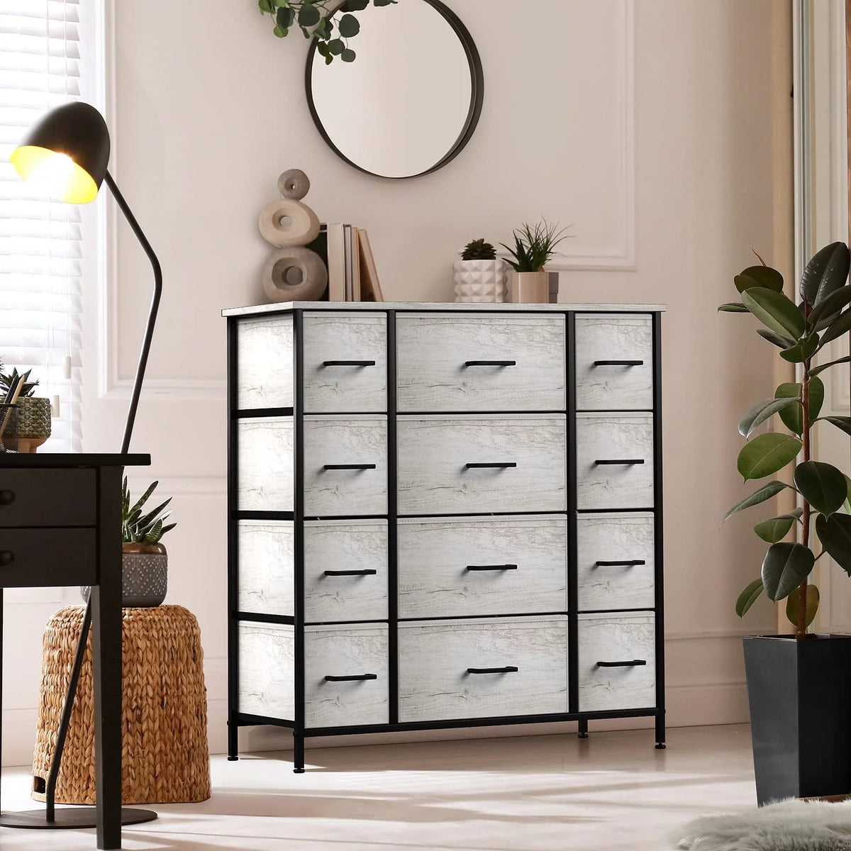 12 Drawer Storage Dresser with Fabric Bins Z456