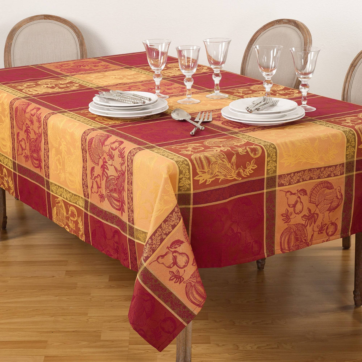 Jacquard Plaid Tablecloth 72 x 90 V375