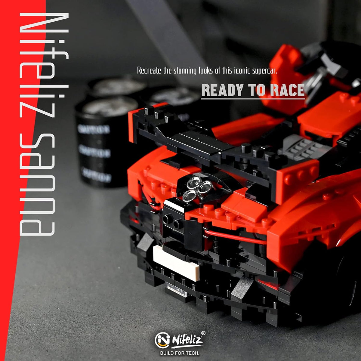 1:12 Scale Sports Car Building Blocks Set (1182 Pcs) G78558
