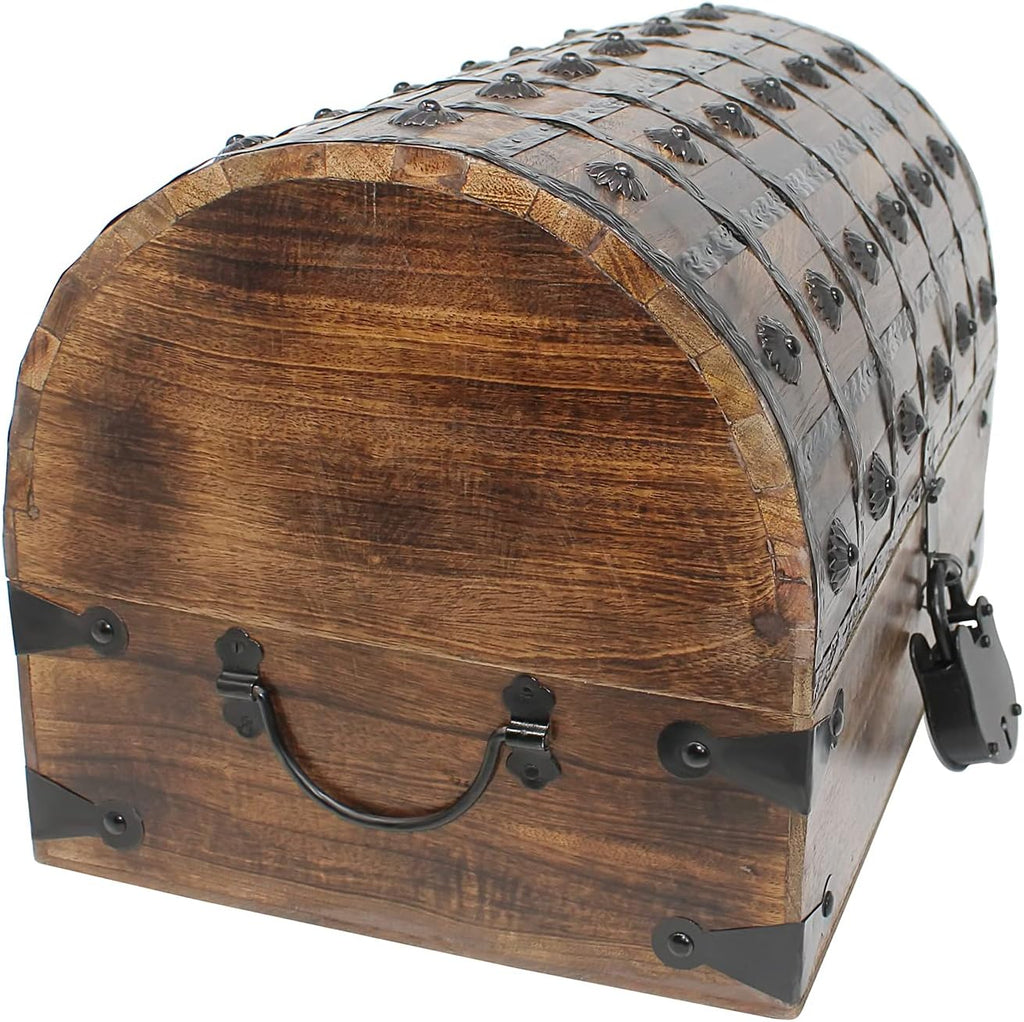 Pirate Treasure Chest with Iron Lock and Skeleton Key X74745