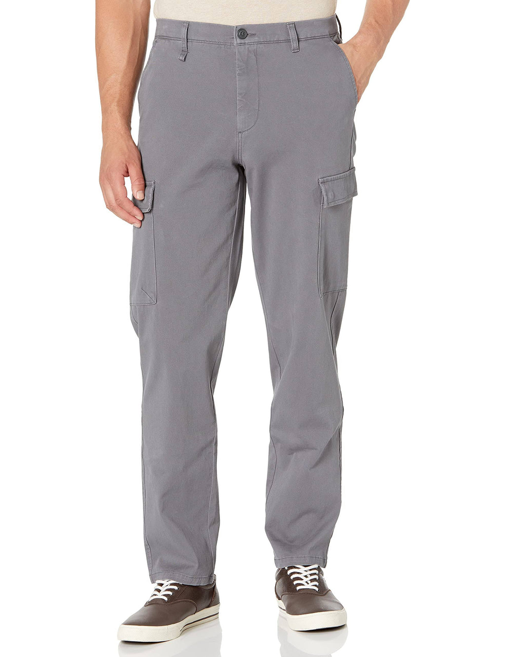 Grey Straight Fit Cargo Pants X24158