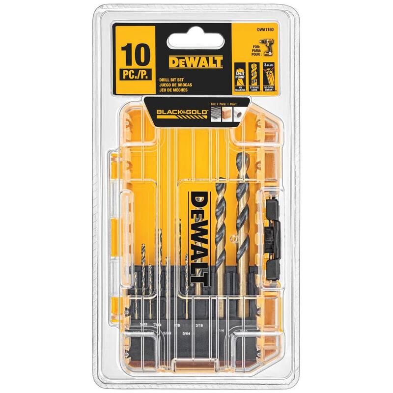 Black and Gold Twist Drill Bit Set 10-Piece R329