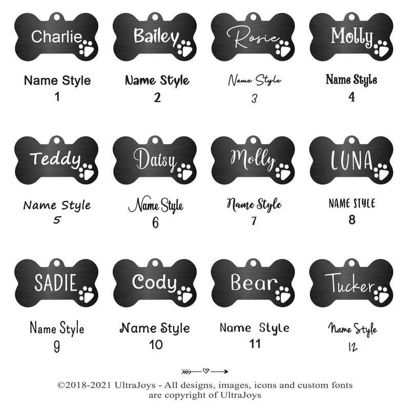 Stainless Steel Personalized Engraved Pet ID Tags U7472