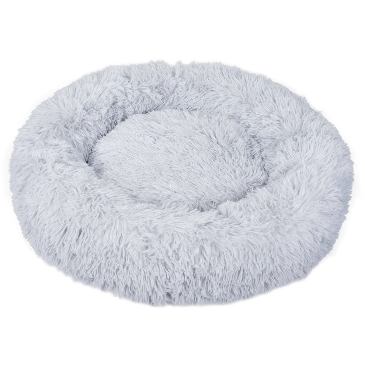 White Fauxfur Round Donut Pet Bed X159033