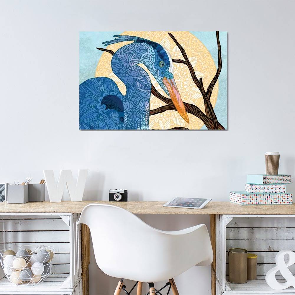 Canvas Prints Egret Sun Animal Art Birds Egrets I8618