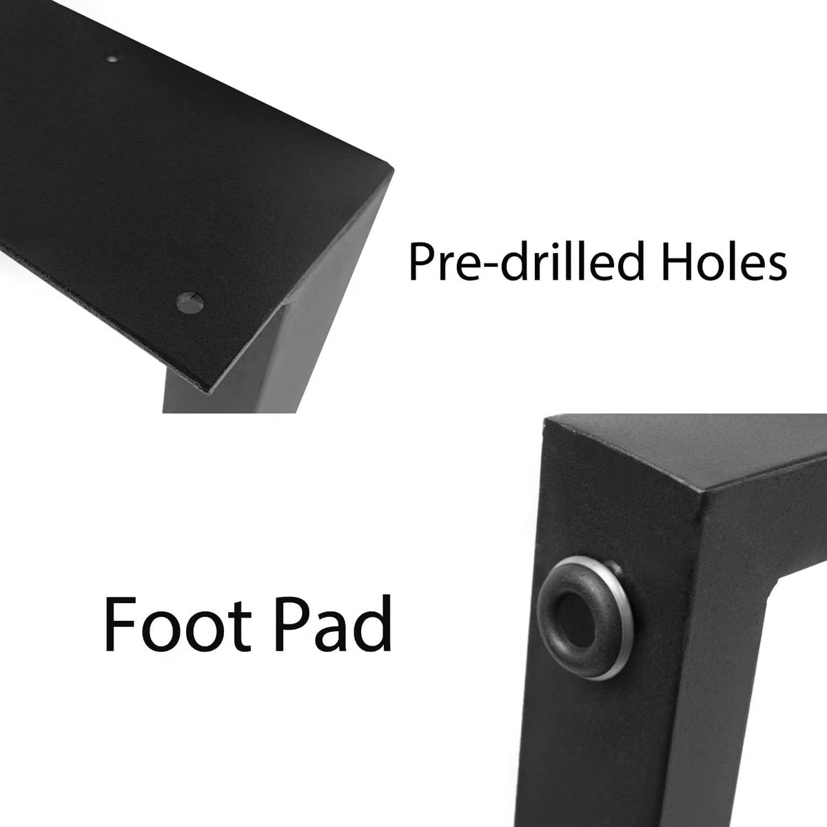 28'' Height 17.7'' Wide Black Metal Table Legs 2 PCS I491386