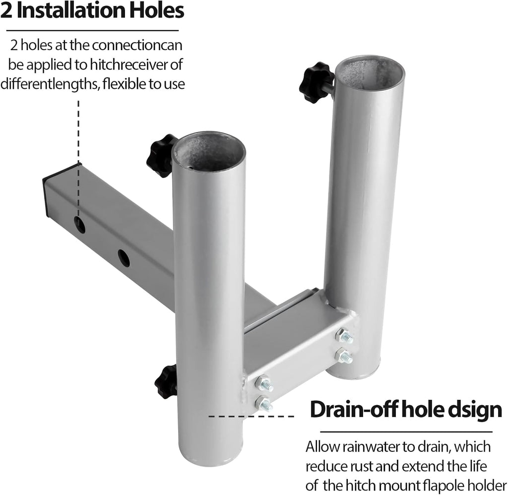 Hitch Mount Dual Flag Pole Holder H586960