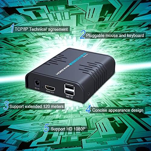 HDMI KVM Extender Over Single Cat 5/5E/6/7 Ethernet Cable Y75565
