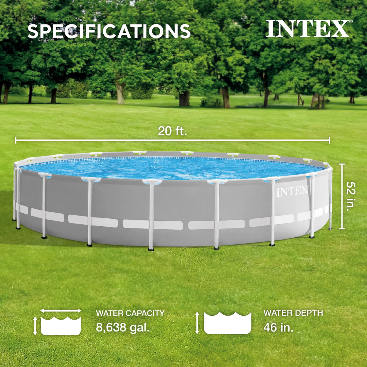 20ft x 52in Above Ground Swimming Pool Set with Filter Pump M1669