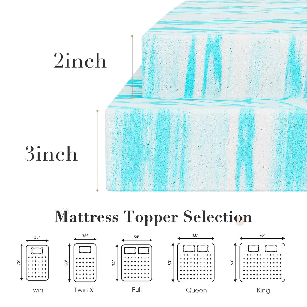 2 Inch Gel Memory Foam Mattress Topper, Twin XL T87403