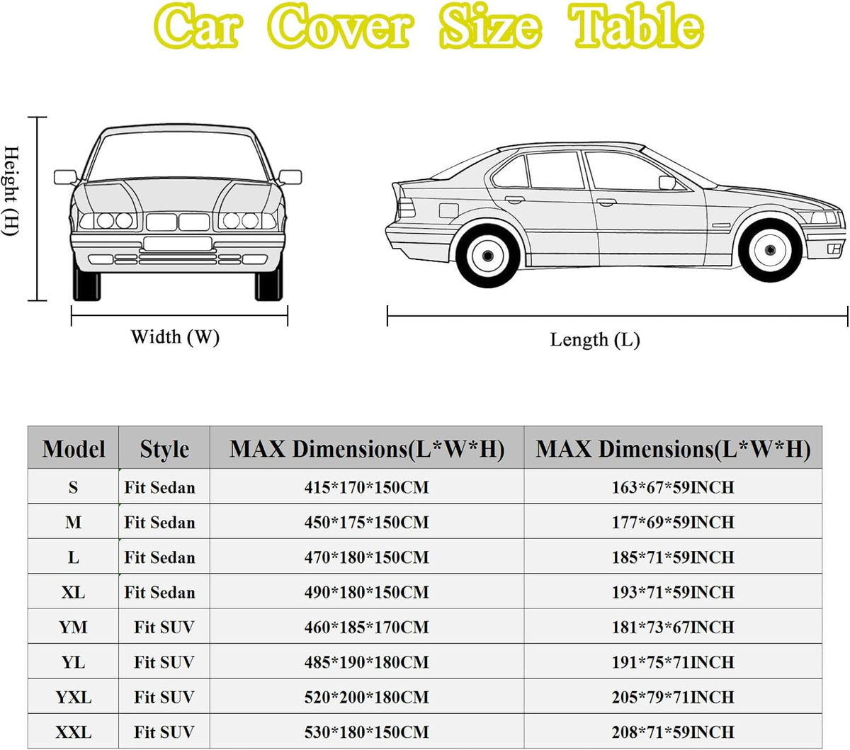 Black Full Car Cover 210D Oxford I4161