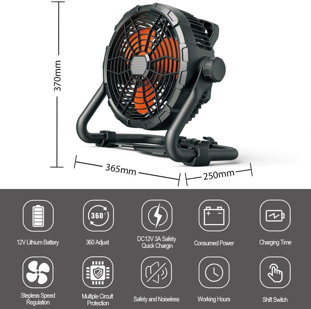 Rechargeable Portable Cordless High Velocity Floor Fan F2716
