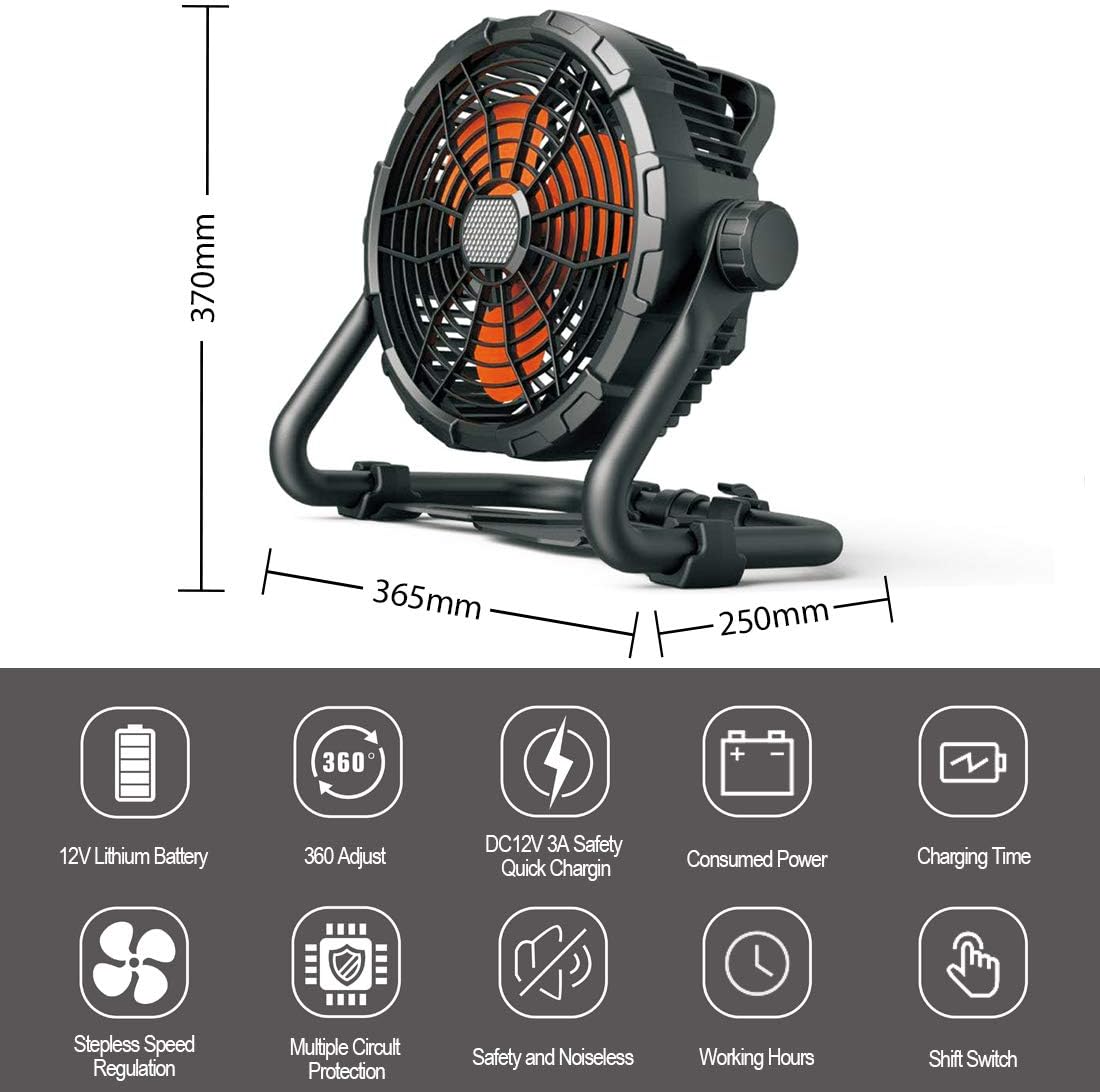 Rechargeable Portable Cordless High Velocity Floor Fan F2716