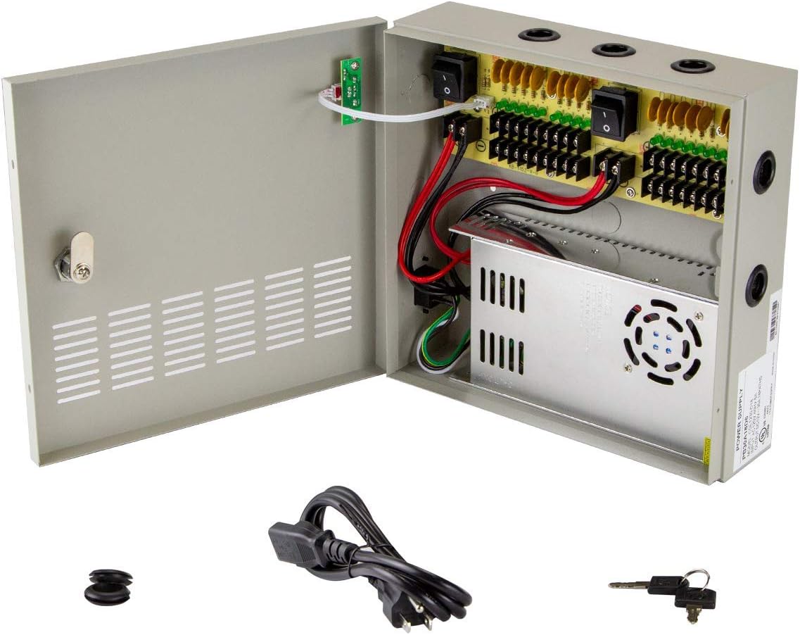 18 Outputs 30 Amp 12V DC CCTV Power Supply Box U1442