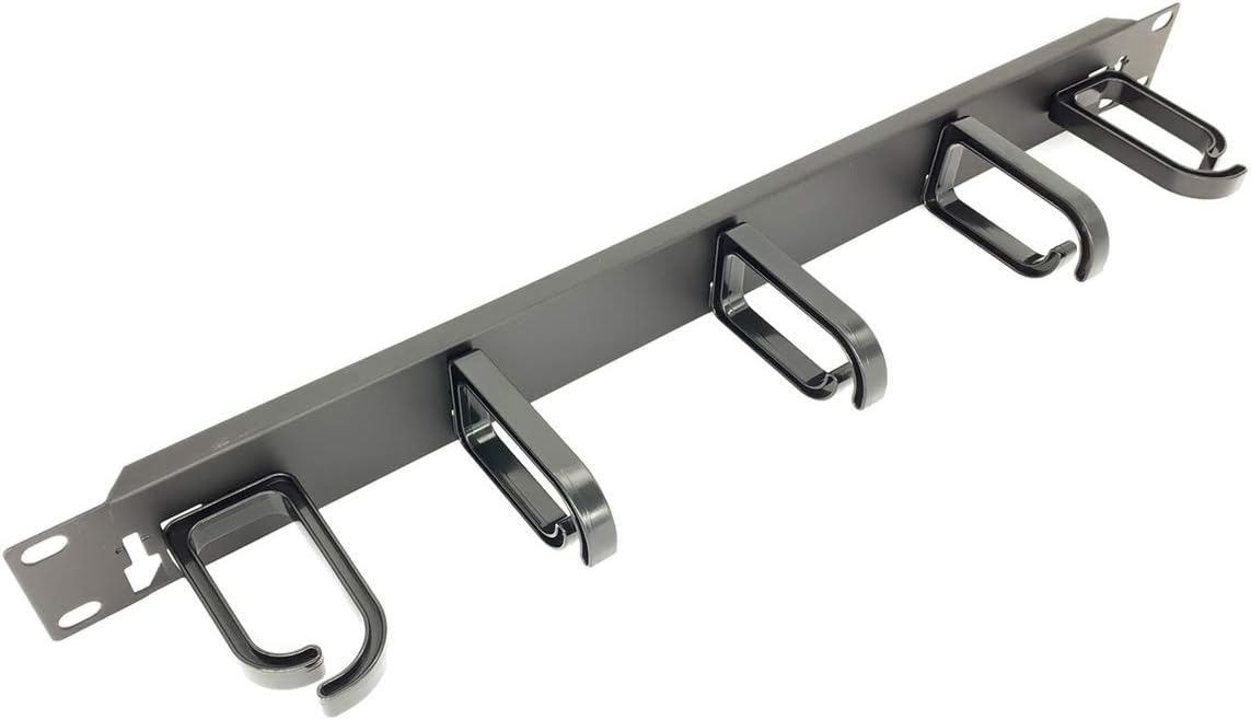 5 Pack 1U Cable Management Panel with D-Ring Hooks Q37334
