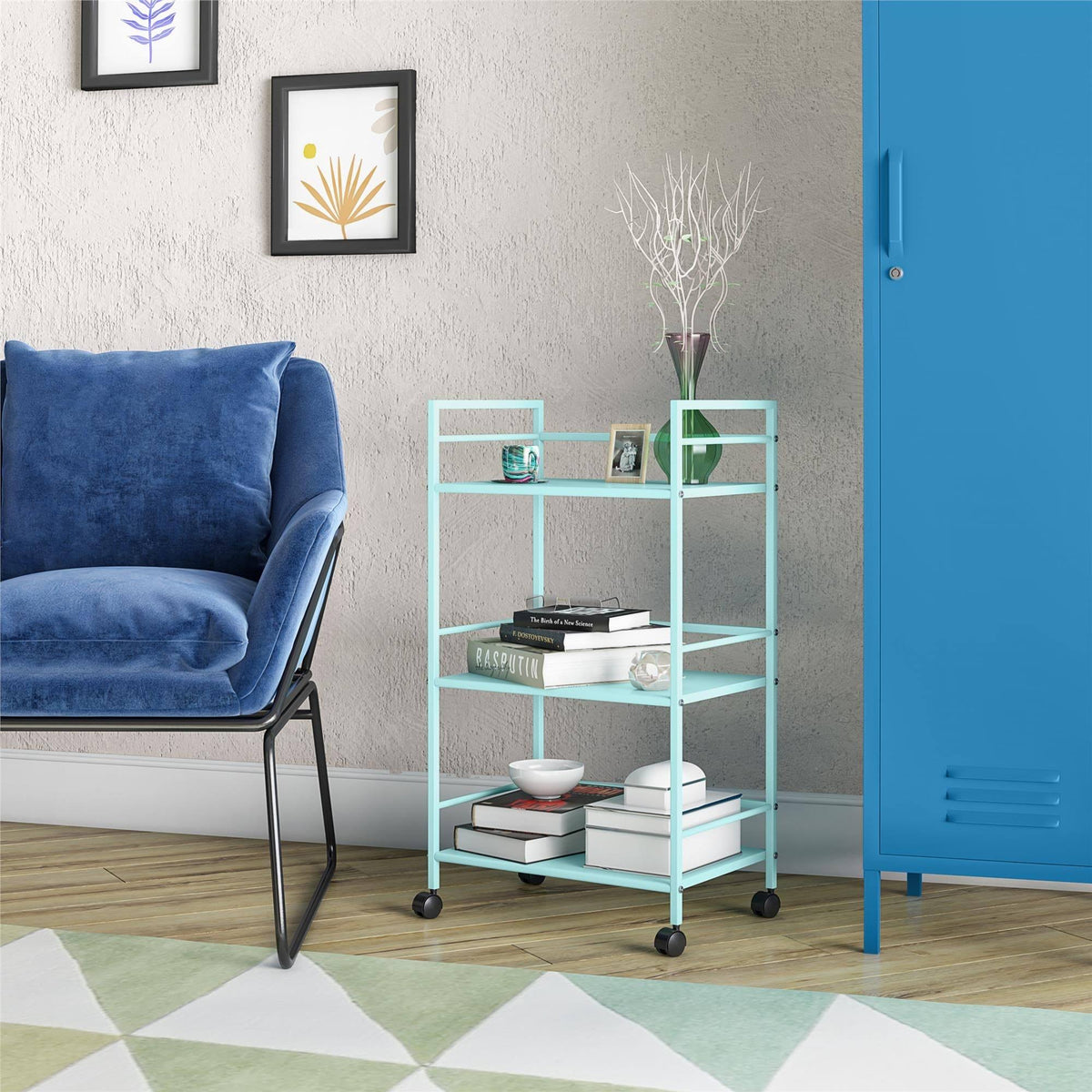 Yellow Metal Rolling Cart R5748