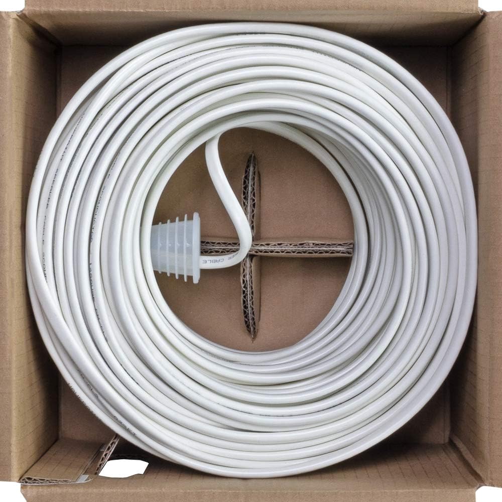 250ft 18/4 AWG 4 Conductor White Speaker Cable Y46015