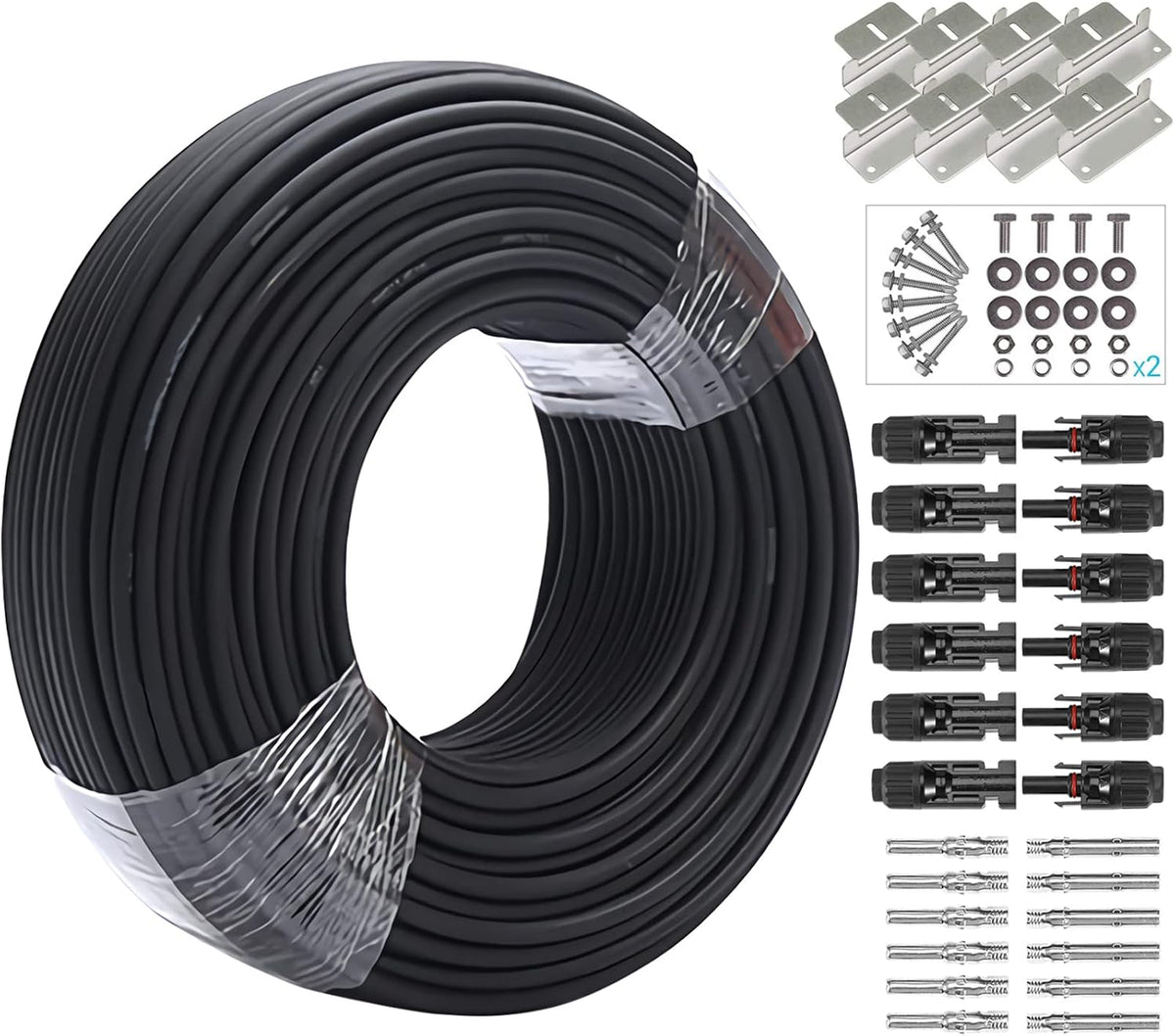 10 AWG 50 Feet Solar Extension Cable with Female and Male Connector S745532