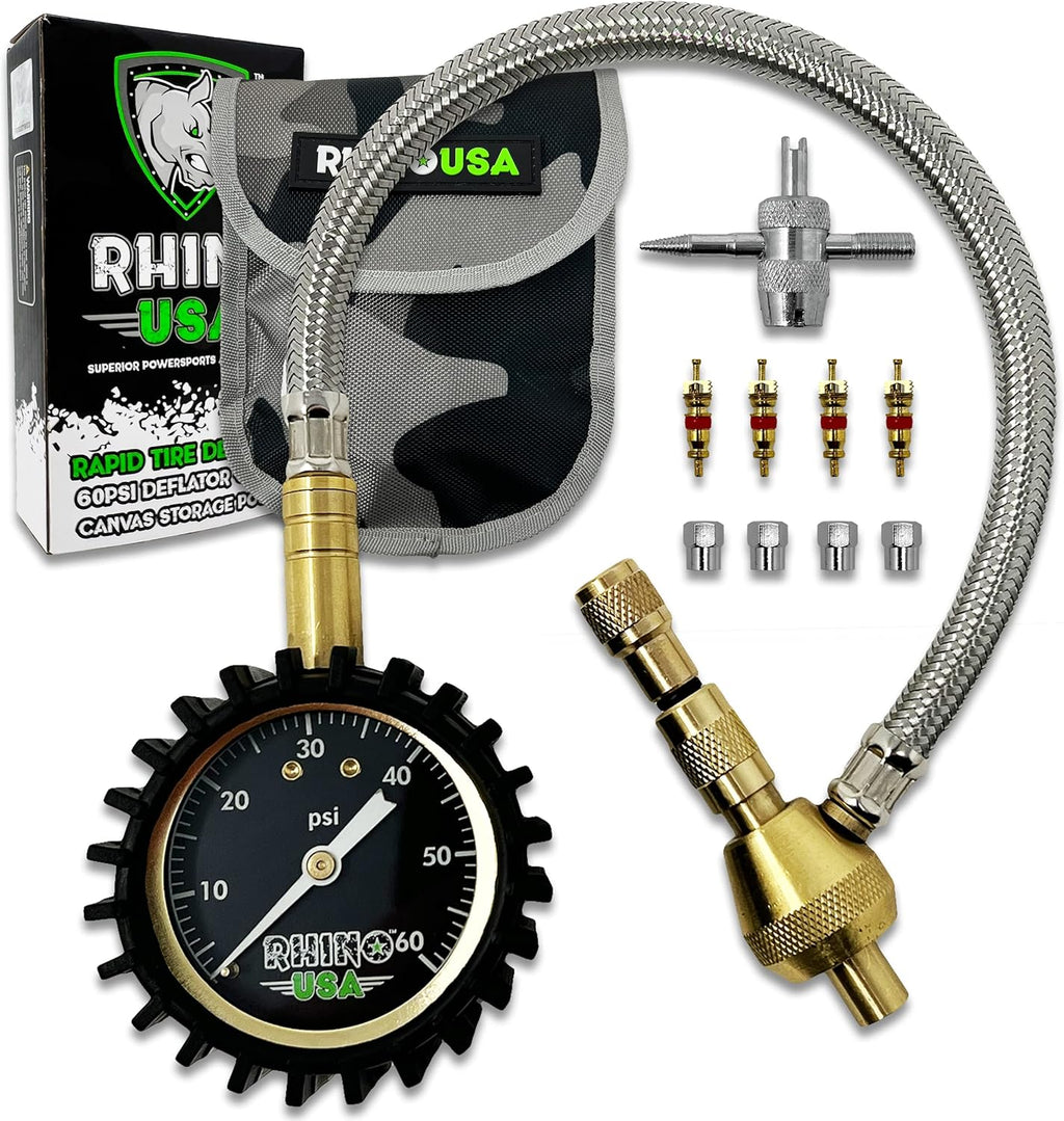 Adjustable Tire Deflators with Gauge 0-60psi Automatic Tire Air Down Tool Y3733