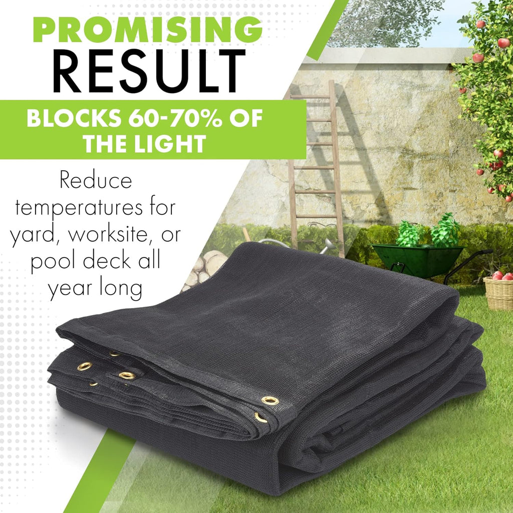 12 FT X 16 FT Heavy Duty Black Knitted Mesh Tarp with Grommets D846275
