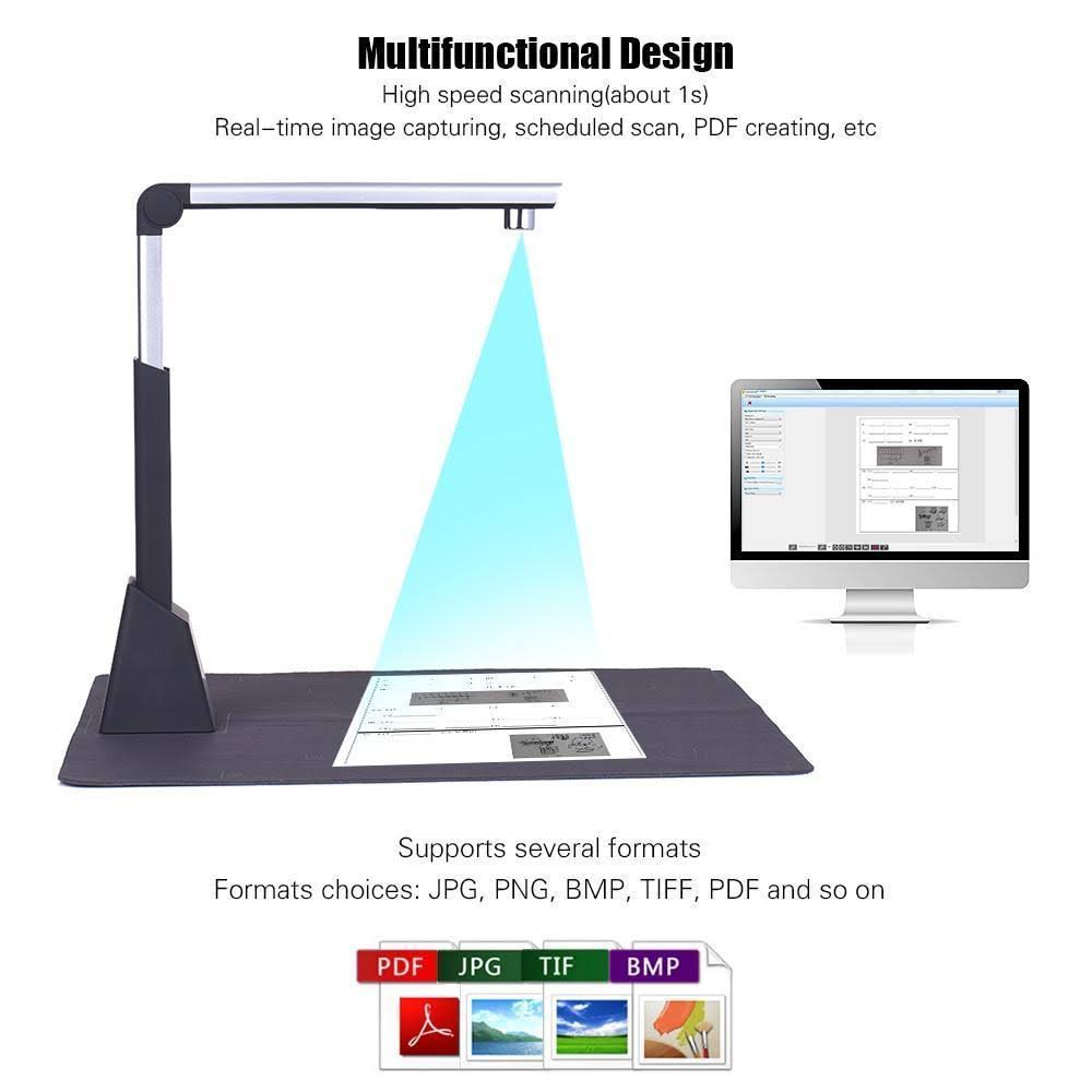 Portable Adjustable A3 Document Camera Scanner with OCR LED Light S755