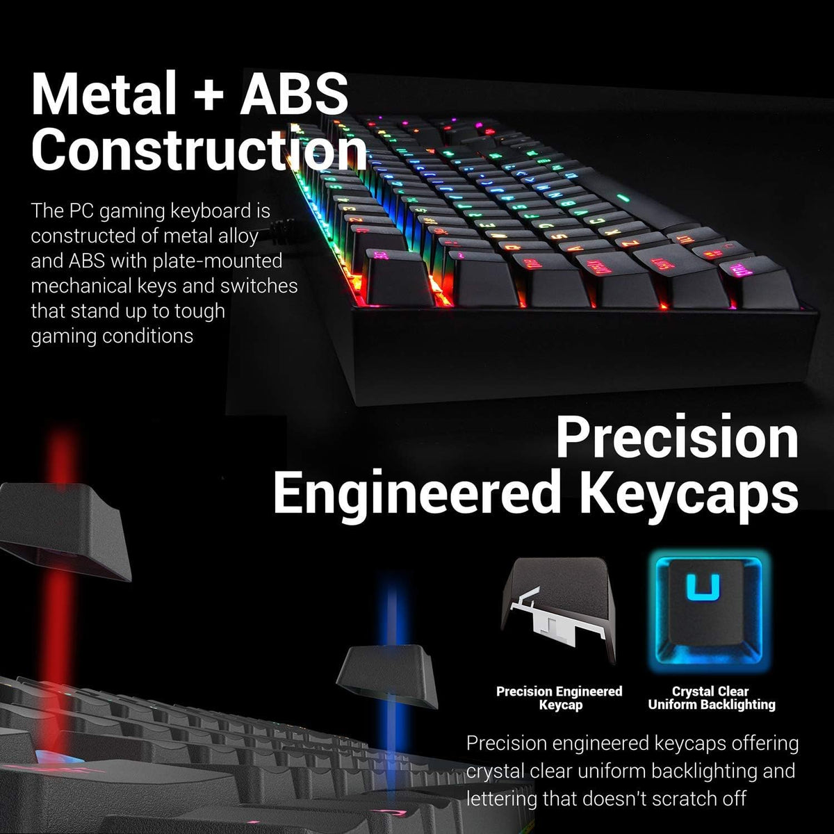 Mechanical Gaming Keyboard and Mouse Combo Wired RGB Backlit 104 Key 7200 DPI N91837