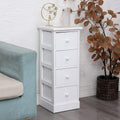 White 4 Drawer Wooden Bathroom Storage Cabinet T545540