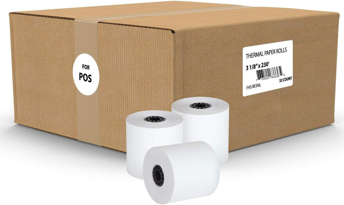 Thermal Cash Register POS Paper Rolls 3 1/8 x 230' BPA Free 32 Pack F450
