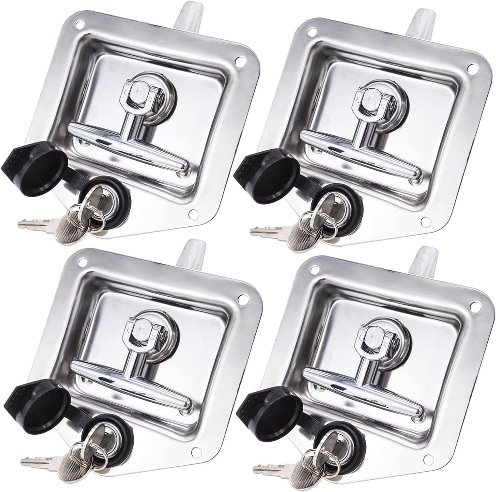 4 Pack Stainless-Steel T Handle Lock with Gasket and Keys Y716