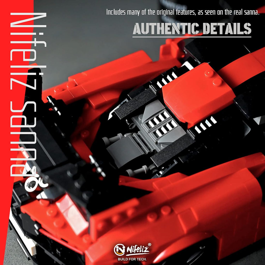 1:12 Scale Sports Car Building Blocks Set (1182 Pcs) G78558