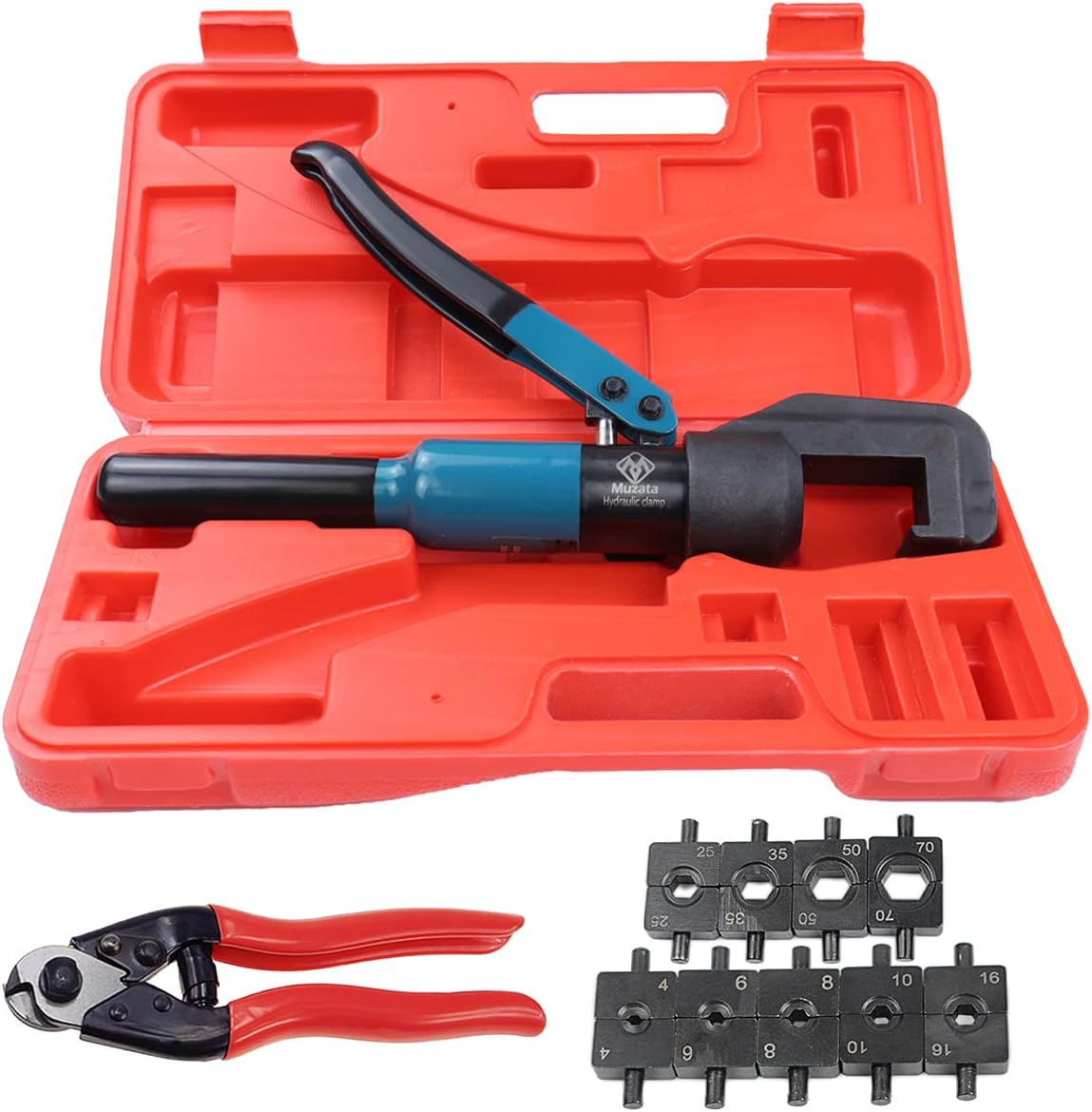 Hydraulic Wire Battery Cable Lug Terminal Crimping Tool with 9 Pairs Dies M413