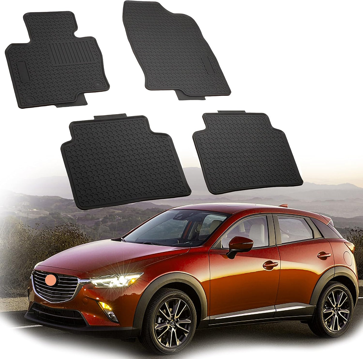 Rubber All Weather Floor Mats Set K66364