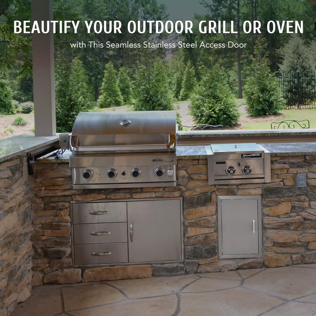 304 Stainless Steel Single Access Outdoor Kitchen Door (14 x 20) D41139
