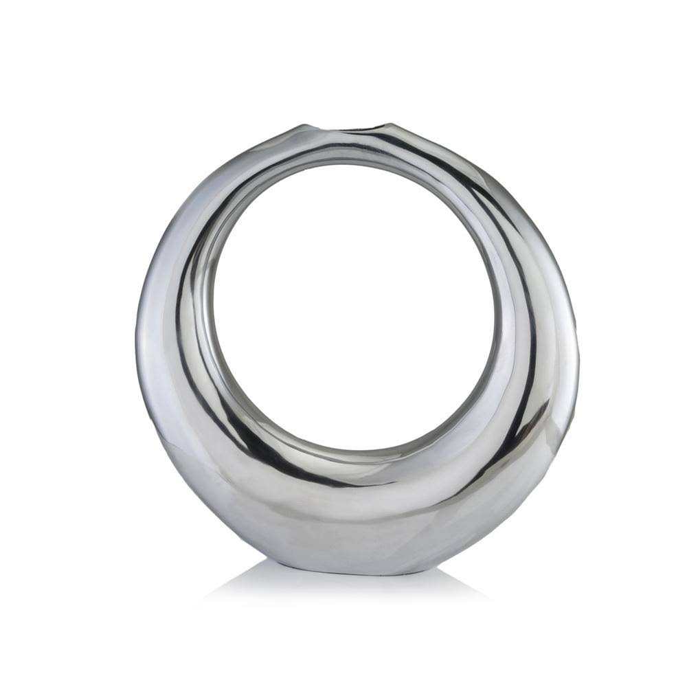 Silver Aluminum Ring Small Hoop Vase W134140