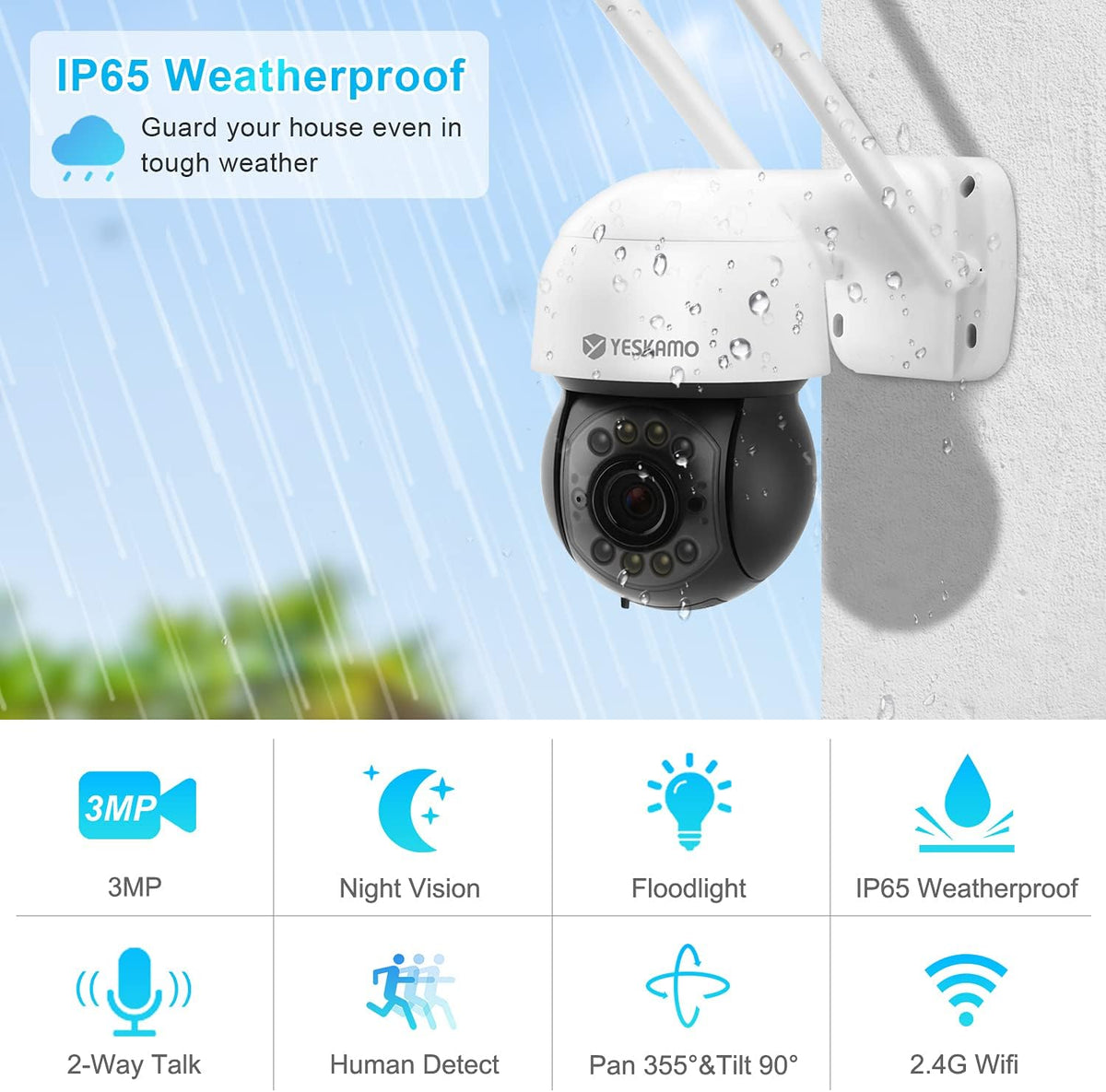 Ultra-HD 3MP WiFi PTZ Security Camera K583609