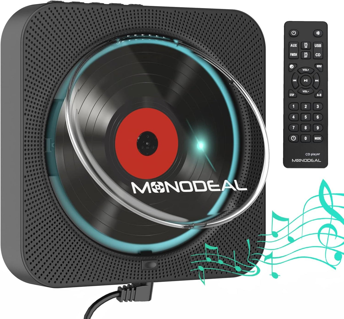 Wall Mounted Bluetooth CD Player with Built-in Dual Speakers Z86764