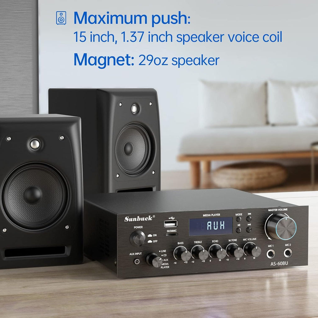 180W Wireless Bluetooth Stereo Amplifier U508077