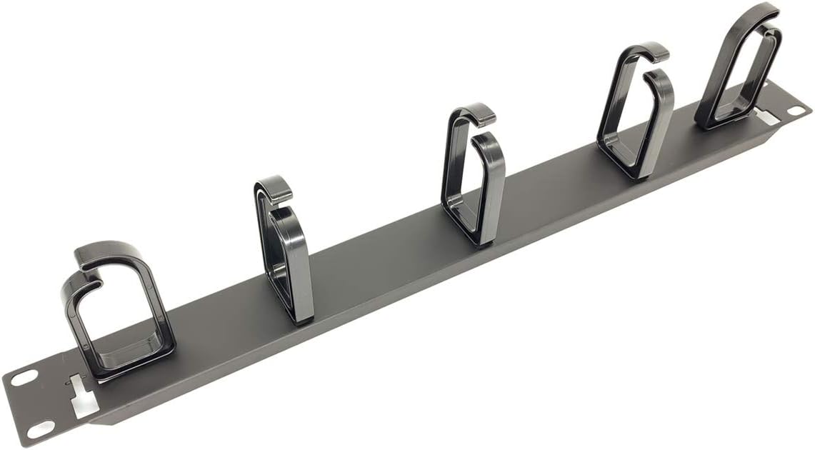 5 Pack 1U Cable Management Panel with D-Ring Hooks Q37334