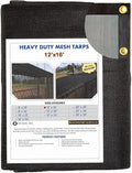 12 FT X 16 FT Heavy Duty Black Knitted Mesh Tarp with Grommets D846275